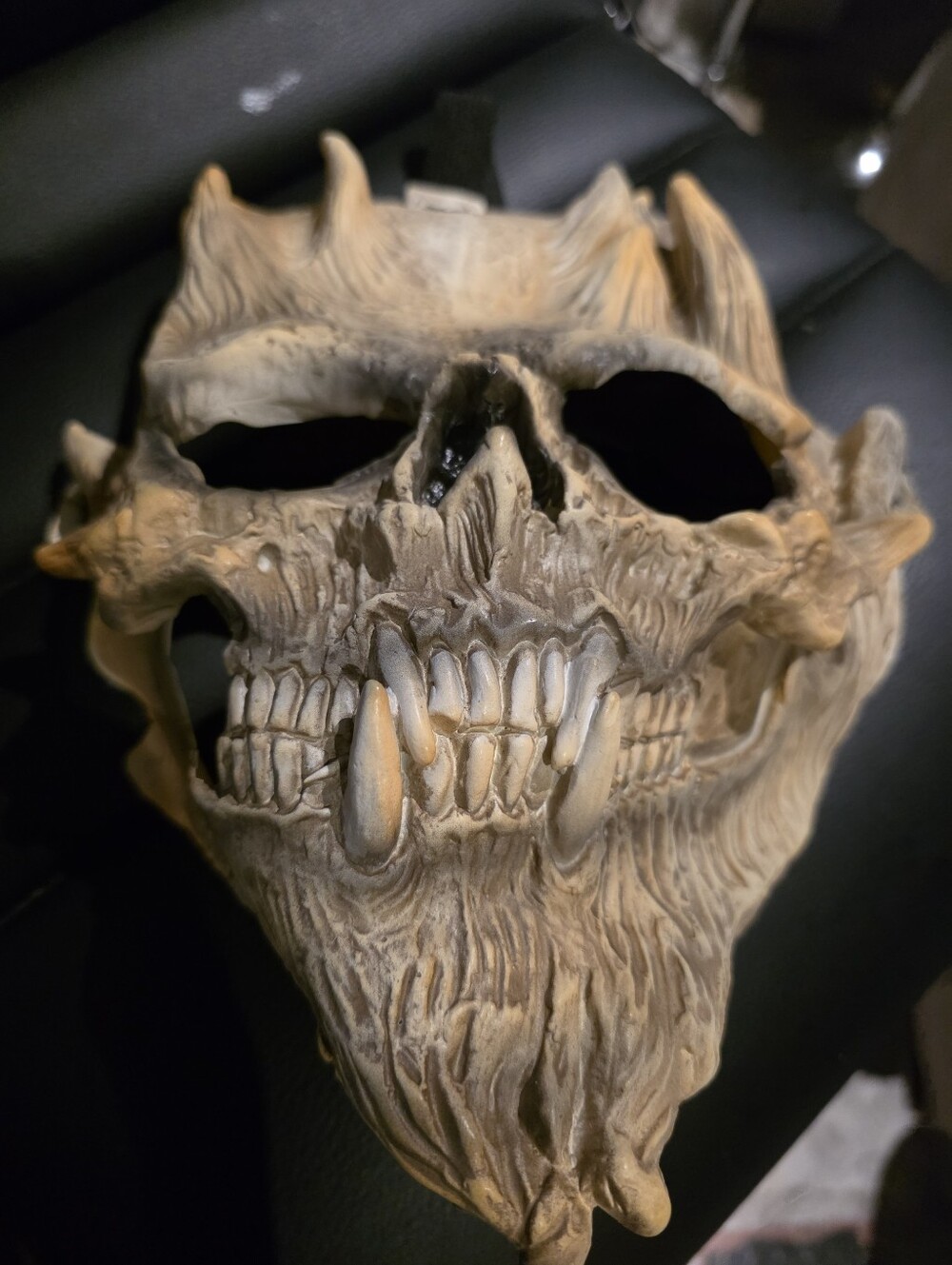 VINYL Demon Skull Half Mask  Halloween Or Cosplay  -